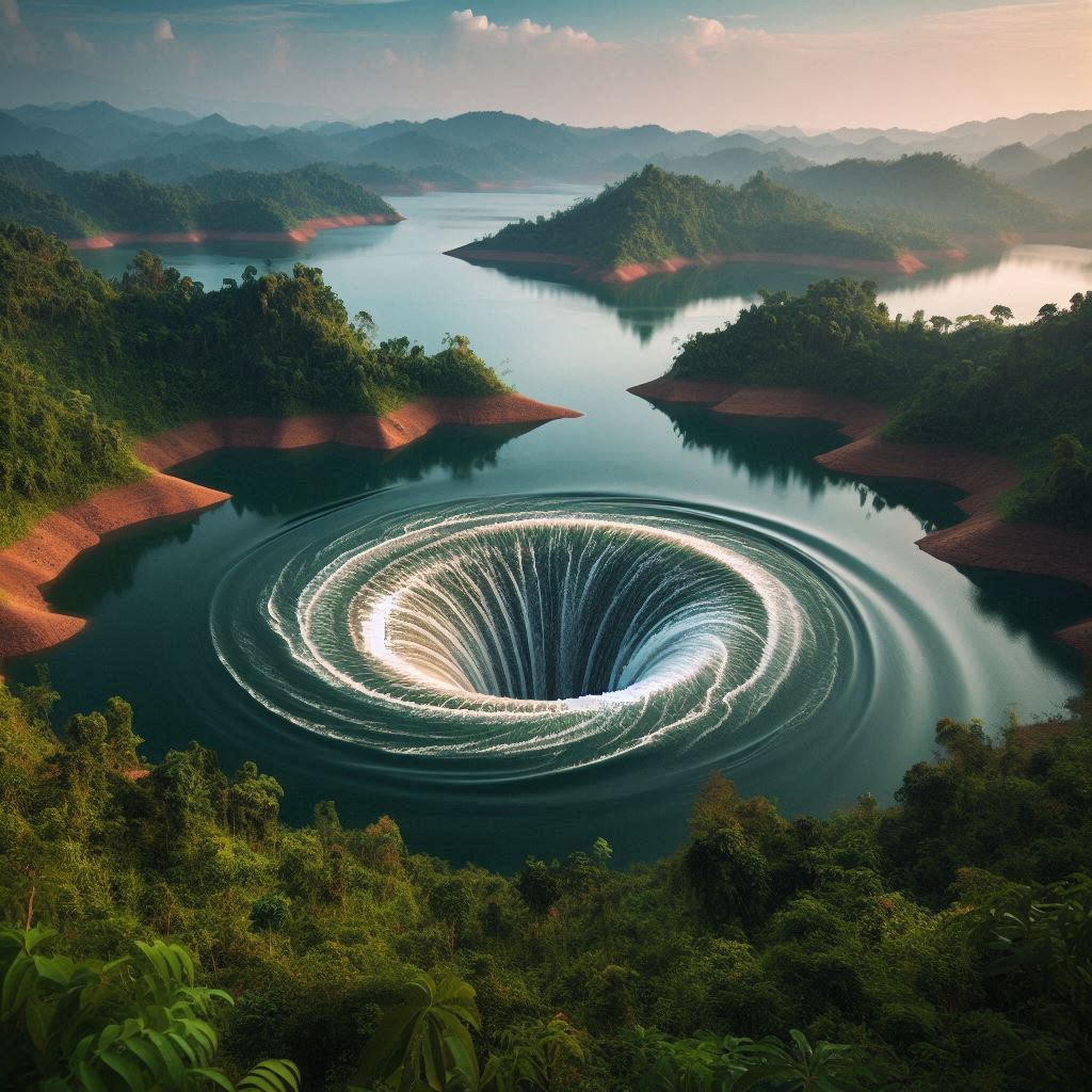 アリスティア近くの湖で謎の渦巻き現象 － 湖底に何かが潜んでいる？